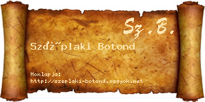 Széplaki Botond névjegykártya